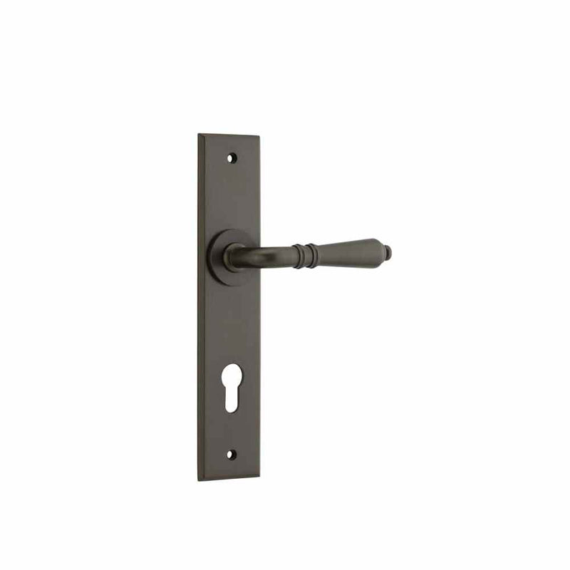 Door Lever Sarlat Chamfered Euro Signature Brass