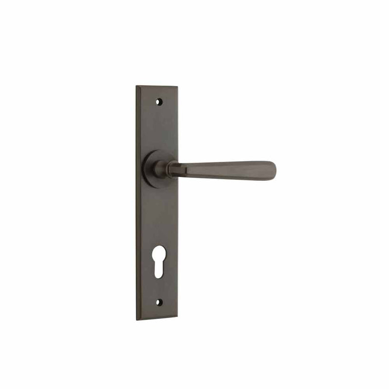 Door Lever Copenhagen Chamfered Euro Pair Signature Brass