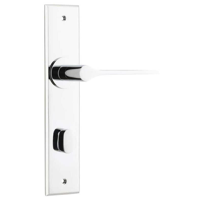 Door Lever Como Chamfered Privacy Polished Chrome