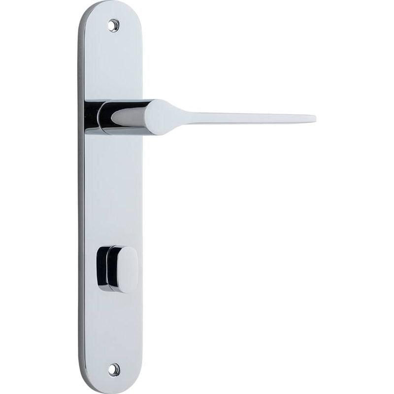 Door Lever Como Oval Privacy Polished Chrome