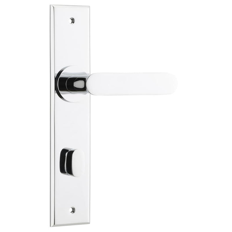 Door Lever Bronte Chamfered Privacy Polished Chrome