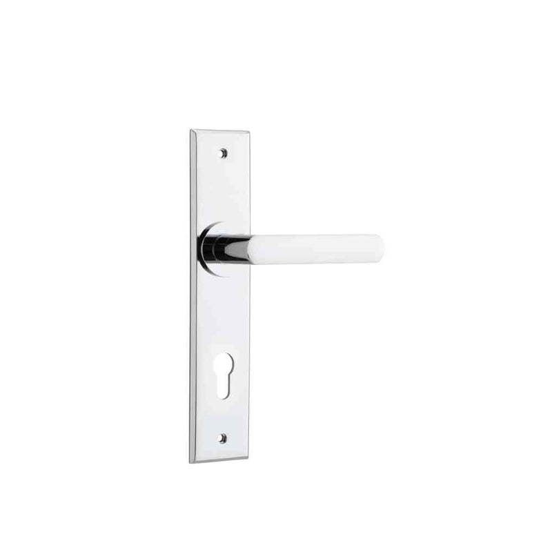 Door Lever Osaka Chamfered Euro Pair Polished Chrome