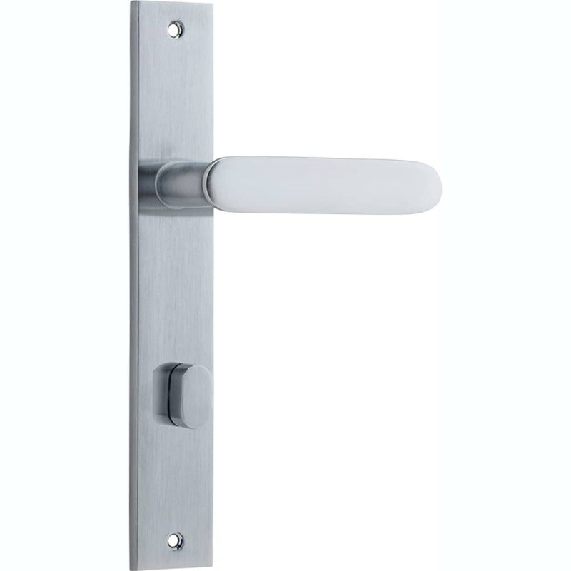 Door Lever Bronte Rectangular Privacy Brushed Chrome