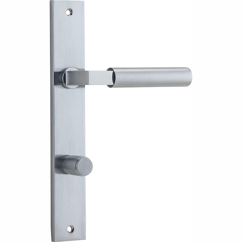 Door Lever Berlin Rectangular Privacy Brushed Chrome