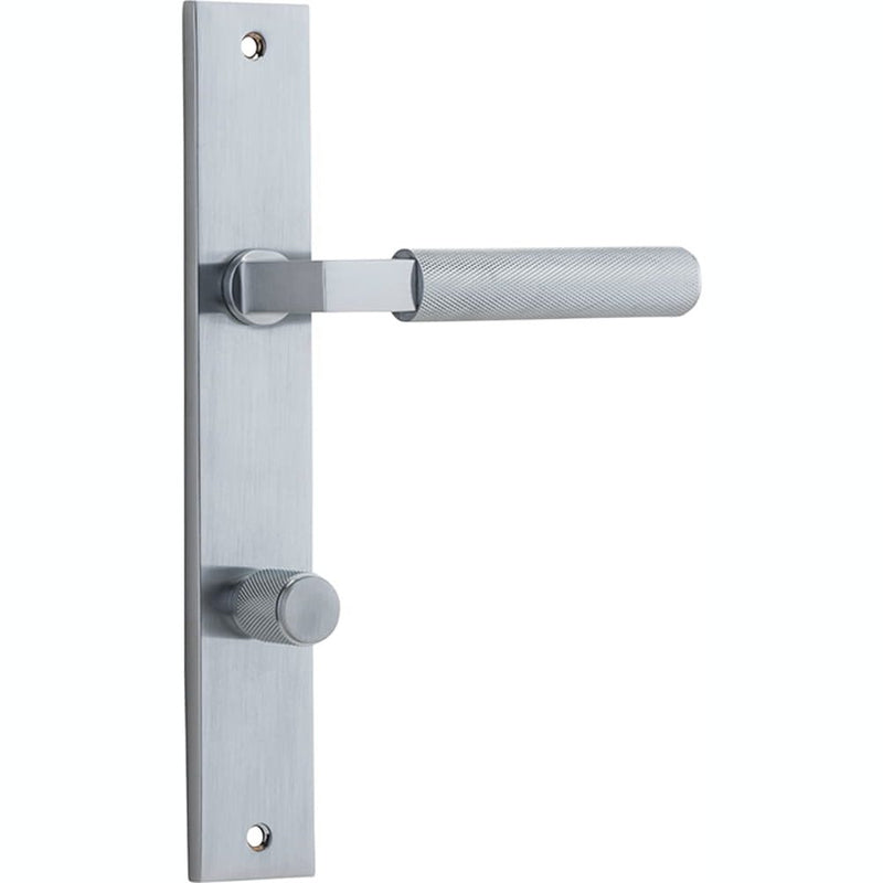 Door Lever Brunswick Rectangular Privacy Brushed Chrome