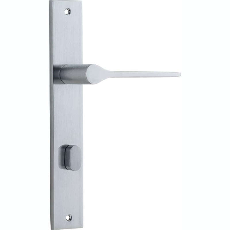 Door Lever Como Rectangular Privacy Brushed Chrome
