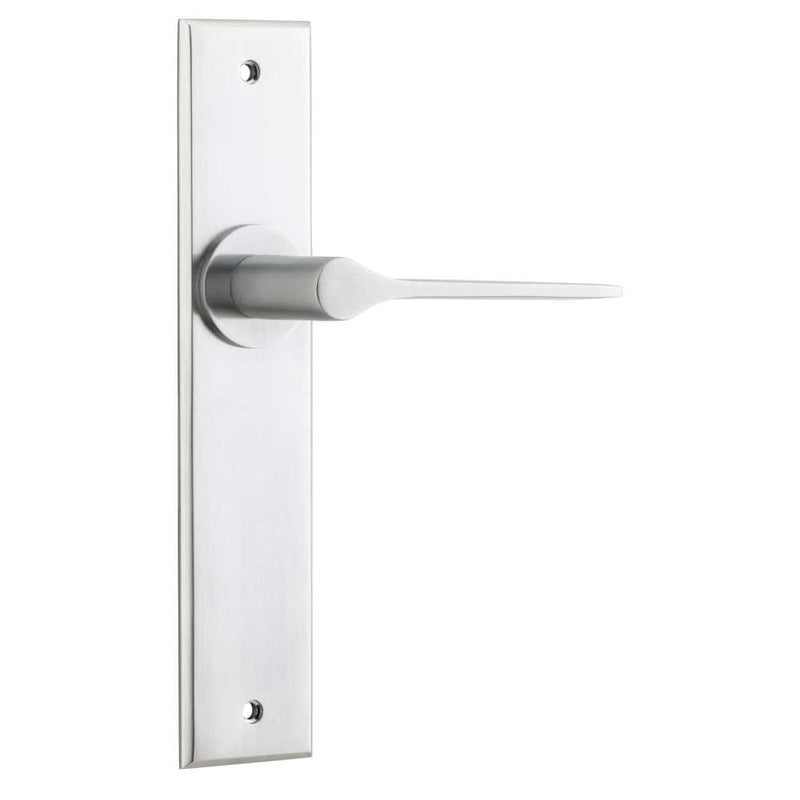 Door Lever Como Chamfered Latch Brushed Chrome