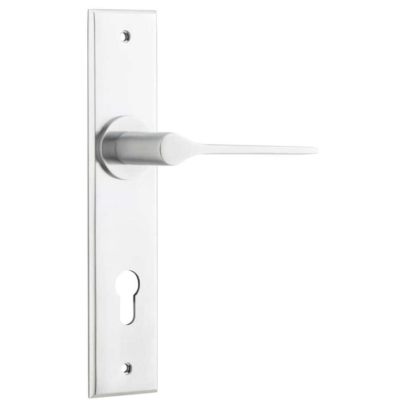 Door Lever Como Chamfered Euro Brushed Chrome