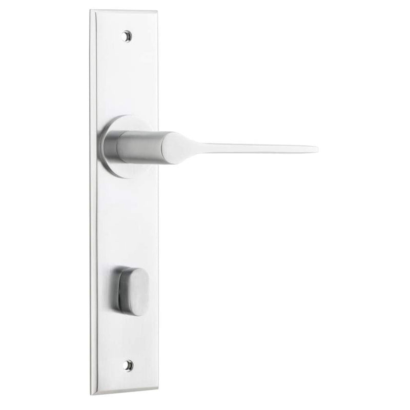 Door Lever Como Chamfered Privacy Brushed Chrome