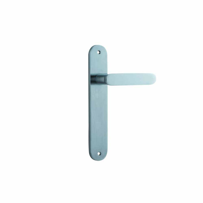 Door Lever Bronte Oval Latch Brushed Chrome