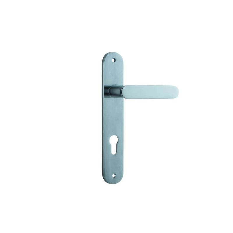 Door Lever Bronte Oval Euro Brushed Chrome