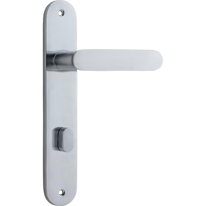 Door Lever Bronte Oval Privacy Brushed Chrome