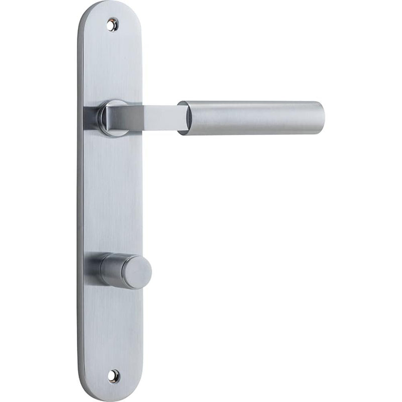 Door Lever Berlin Oval Privacy Brushed Chrome