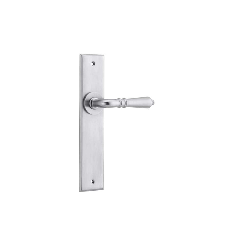 Door Lever Sarlat Chamfered Latch Brushed Chrome