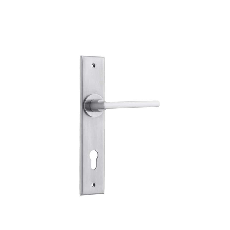 Door Lever Baltimore Chamfered Euro Brushed Chrome