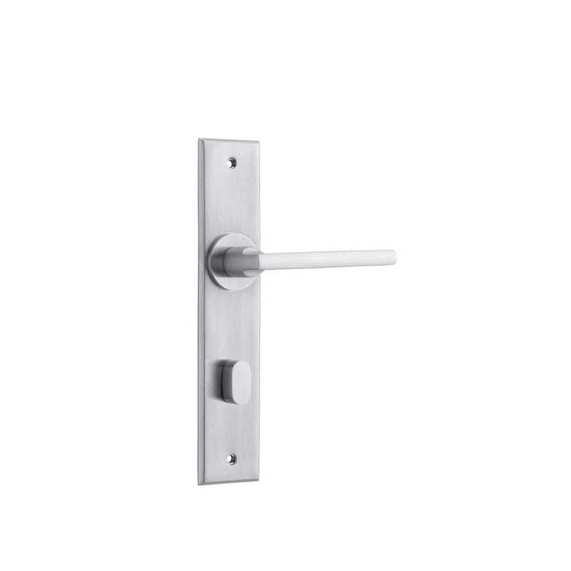 Door Lever Baltimore Chamfered Privacy Brushed Chrome