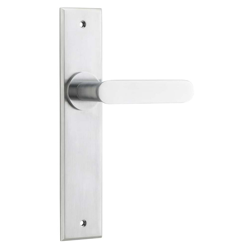 Door Lever Bronte Chamfered Latch Brushed Chrome
