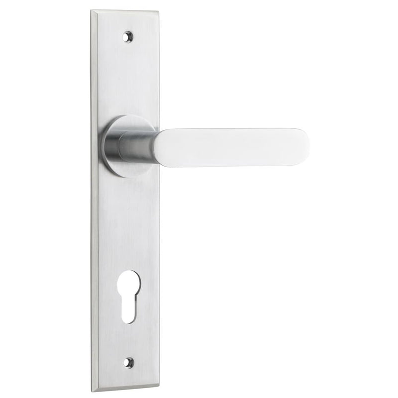 Door Lever Bronte Chamfered Euro Brushed Chrome