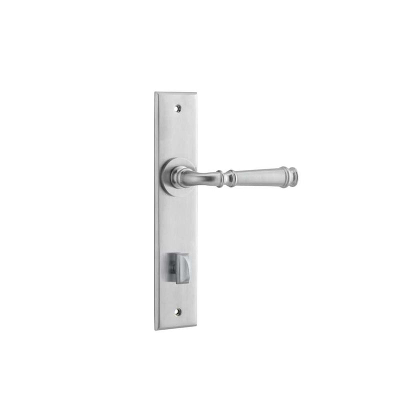 Door Lever Verona Chamfered Privacy Brushed Chrome