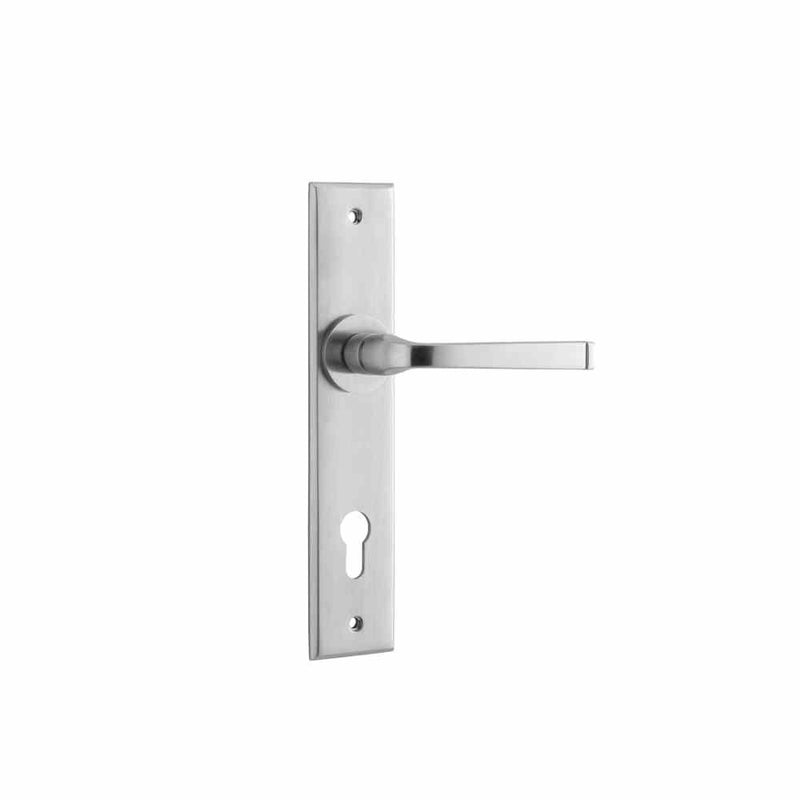 Door Lever Annecy Chamfered Euro Brushed Chrome