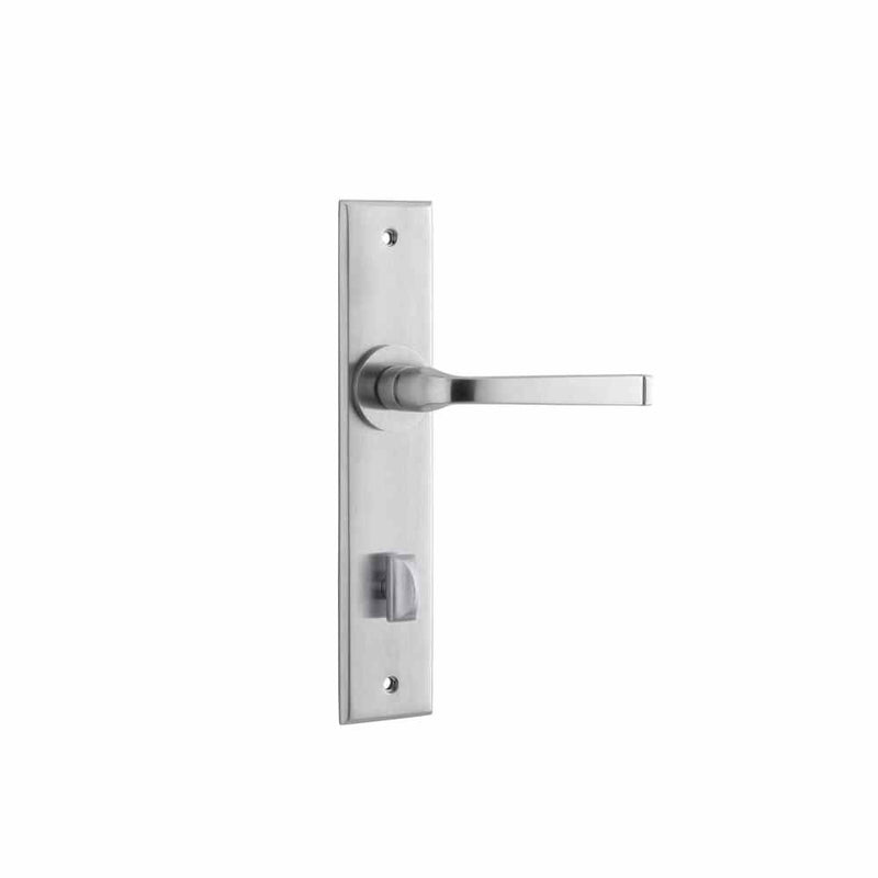 Door Lever Annecy Chamfered Privacy Brushed Chrome
