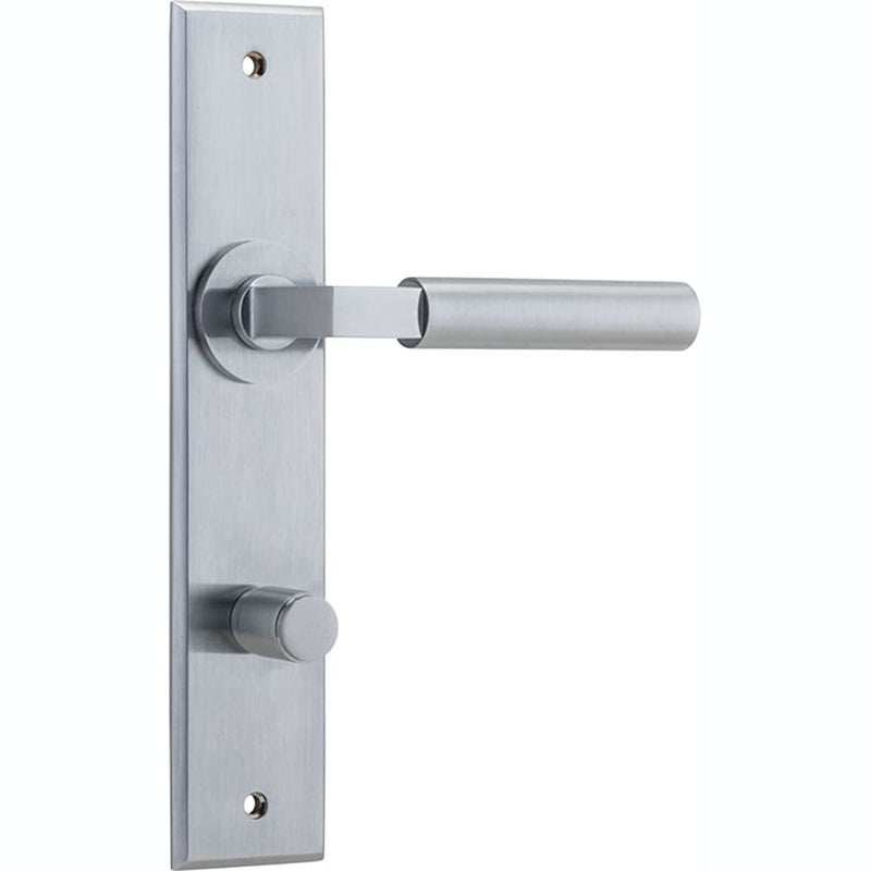 Door Lever Berlin Chamfered Privacy Brushed Chrome