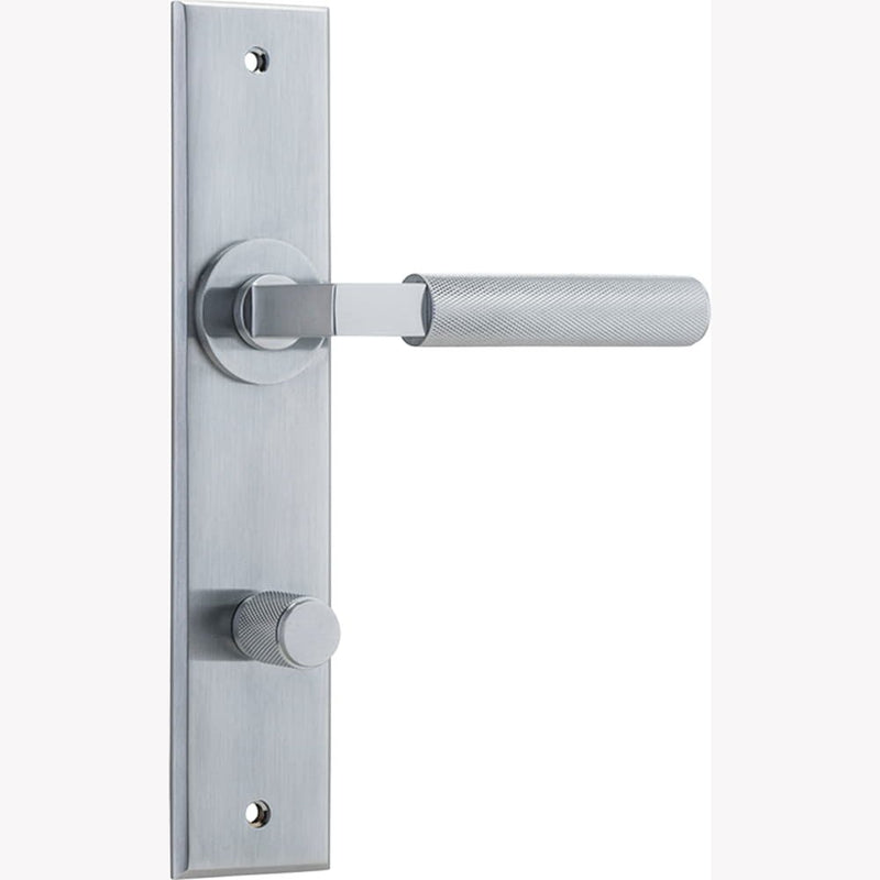 Door Lever Brunswick Chamfered Privacy Brushed Chrome