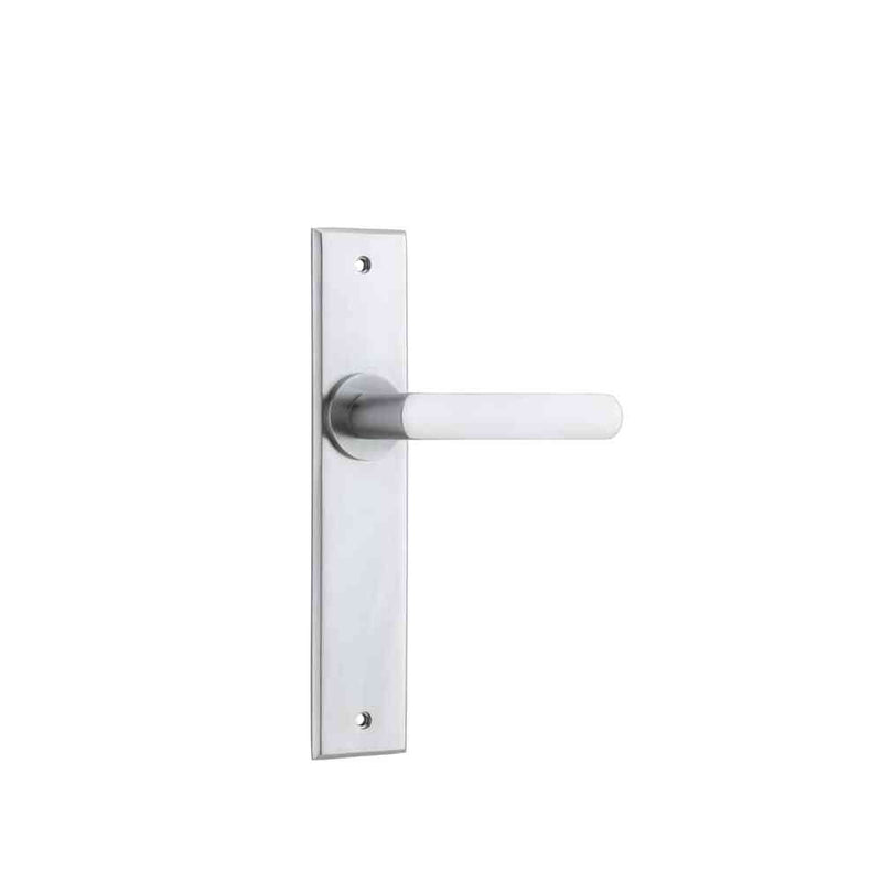 Door Lever Osaka Chamfered Latch Pair Brushed Chrome