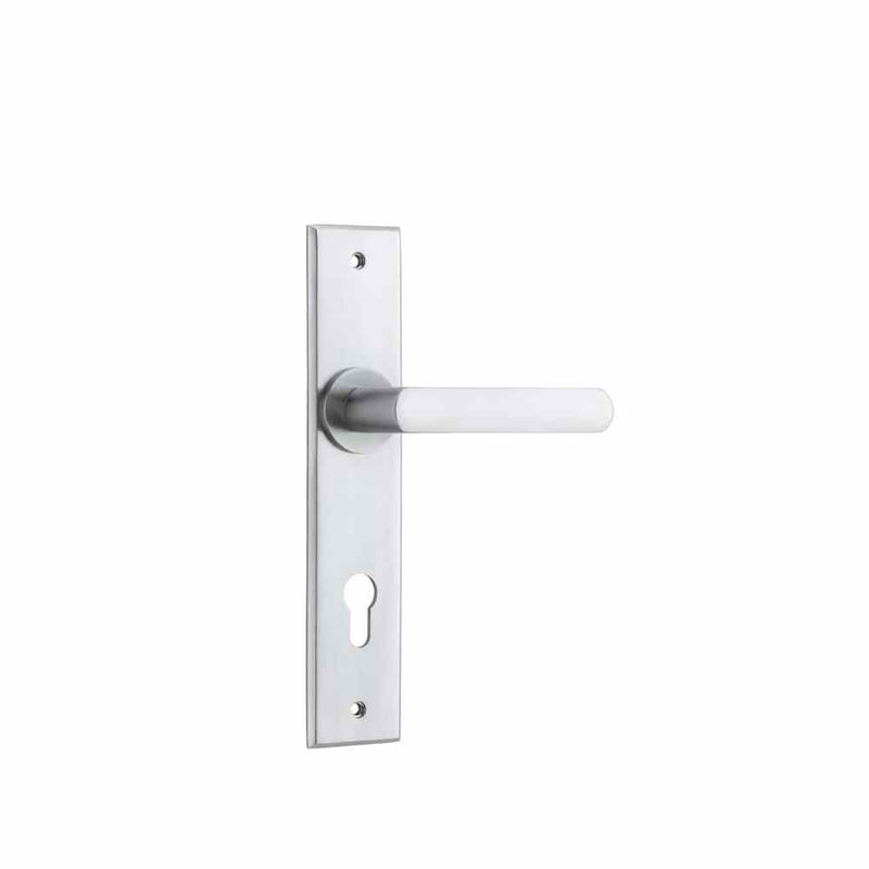 Door Lever Osaka Chamfered Euro Pair Brushed Chrome