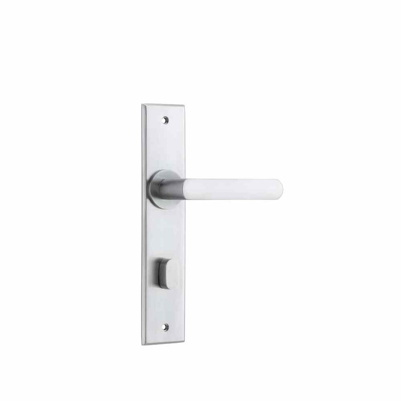 Door Lever Osaka Chamfered Privacy Pair Brushed Chrome