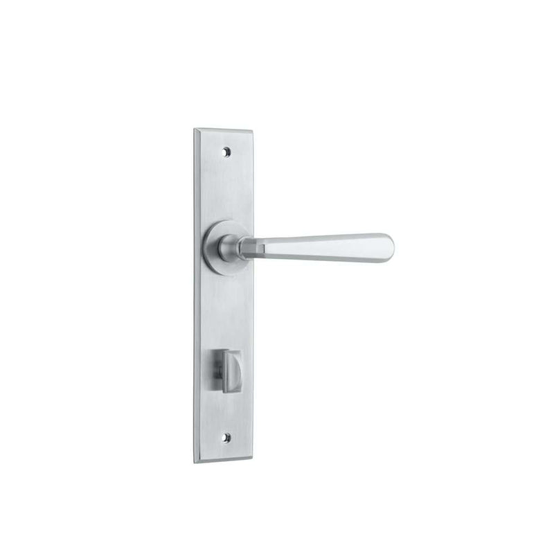 Door Lever Copenhagen Chamfered Privacy Pair Brushed Chrome
