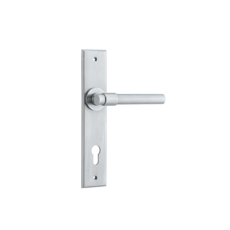 Door Lever Helsinki Chamfered Euro Brushed Chrome