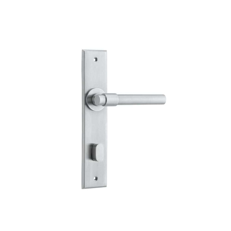 Door Lever Helsinki Chamfered Privacy Brushed Chrome