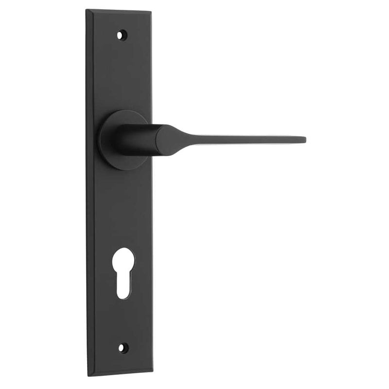 Door Lever Como Chamfered Euro Matt Black