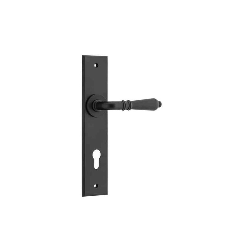 Door Lever Sarlat Chamfered Euro Matt Black