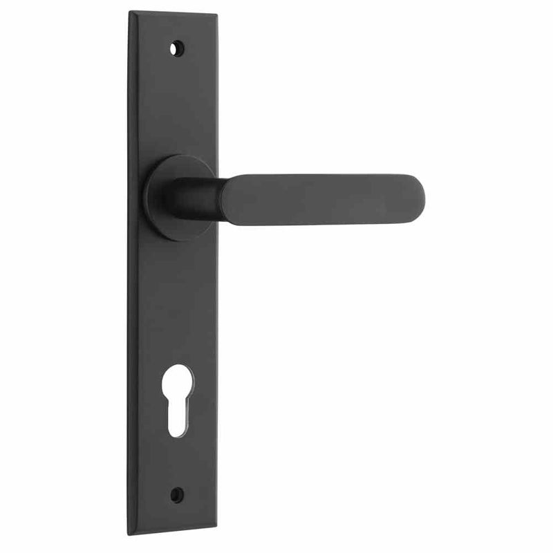 Door Lever Bronte Chamfered Euro Matt Black