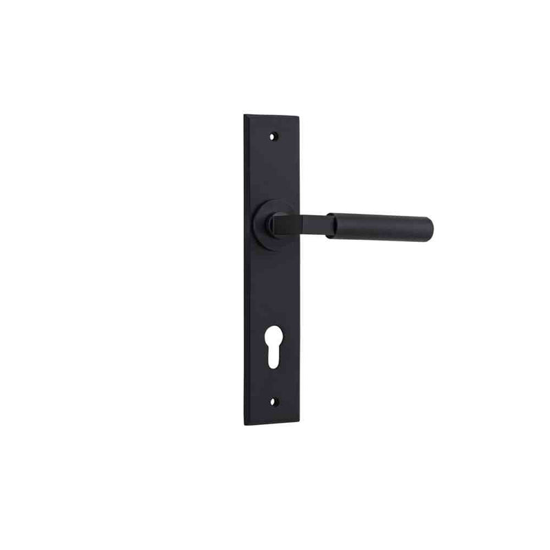 Door Lever Brunswick Chamfered Euro Matt Black