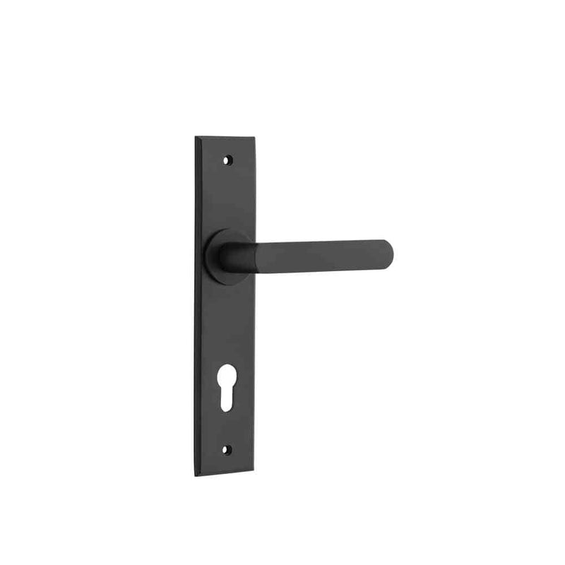 Door Lever Osaka Chamfered Euro Pair Matt Black