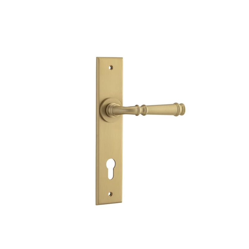 Door Lever Verona Chamfered Euro Brushed Brass