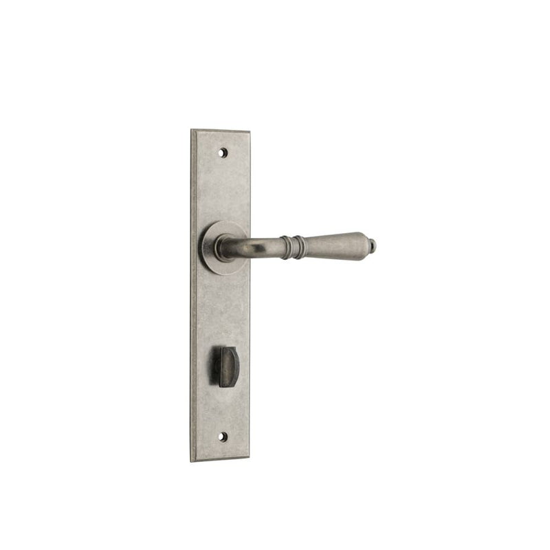 Door Lever Sarlat Chamfered Privacy Distressed Nickel