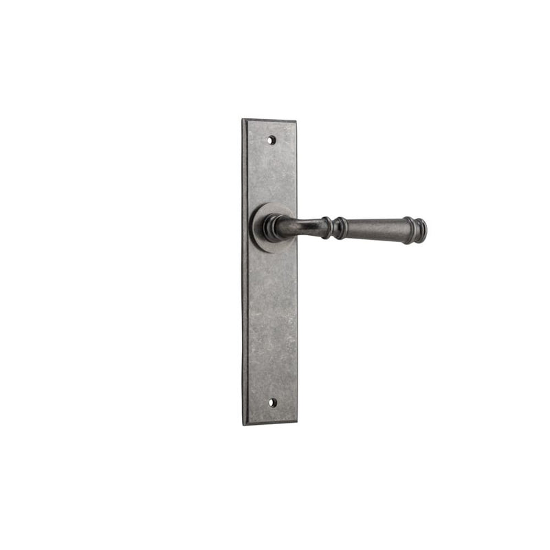 Door Lever Verona Chamfered Latch Distressed Nickel