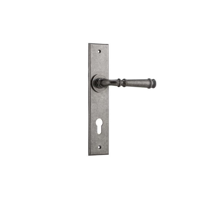 Door Lever Verona Chamfered Euro Distressed Nickel