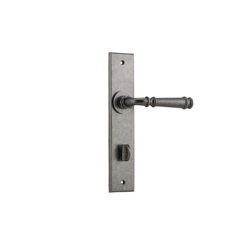 Door Lever Verona Chamfered Privacy Distressed Nickel