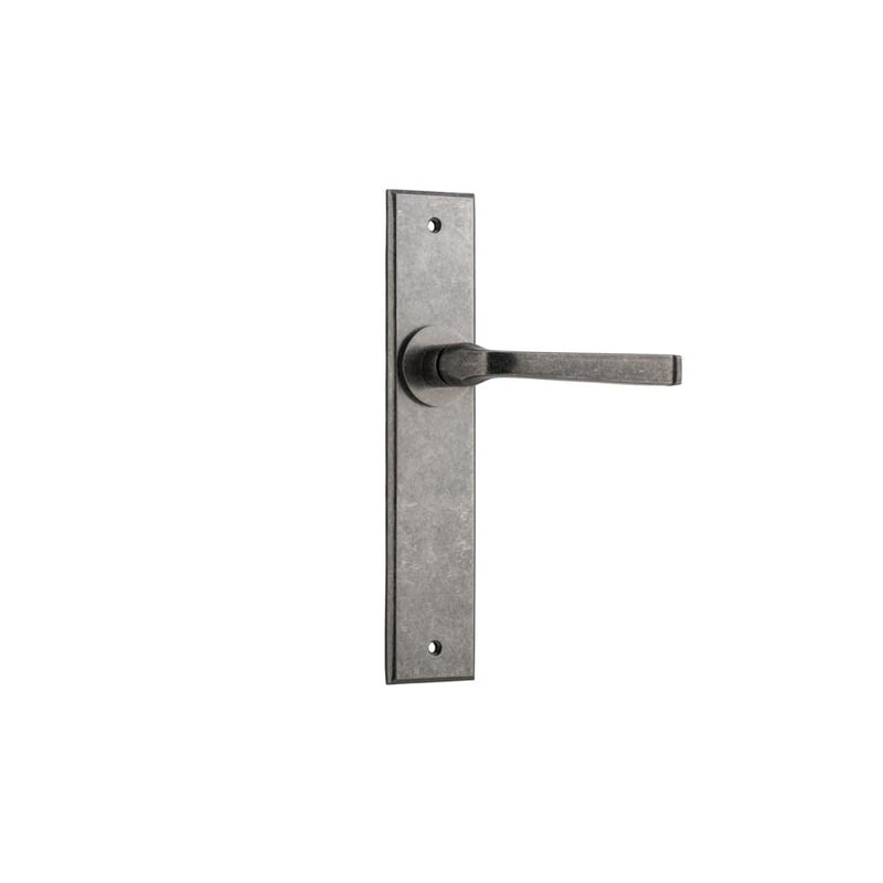 Door Lever Annecy Chamfered Latch Distressed Nickel
