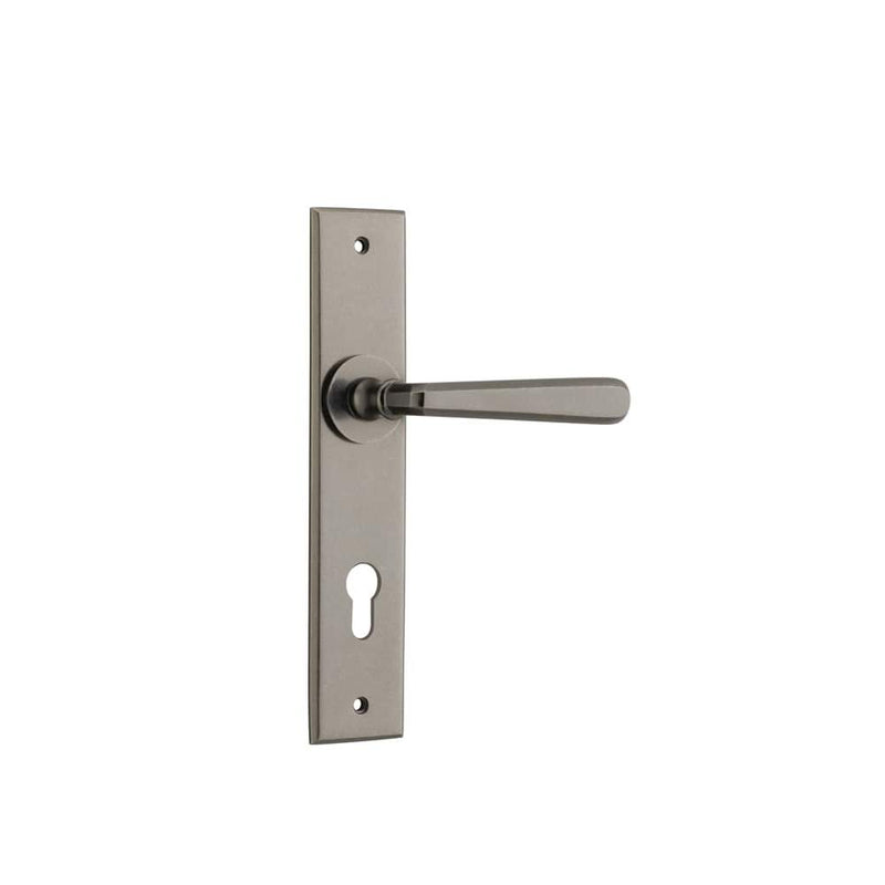 Door Lever Copenhagen Chamfered Euro Pair Distressed Nickel