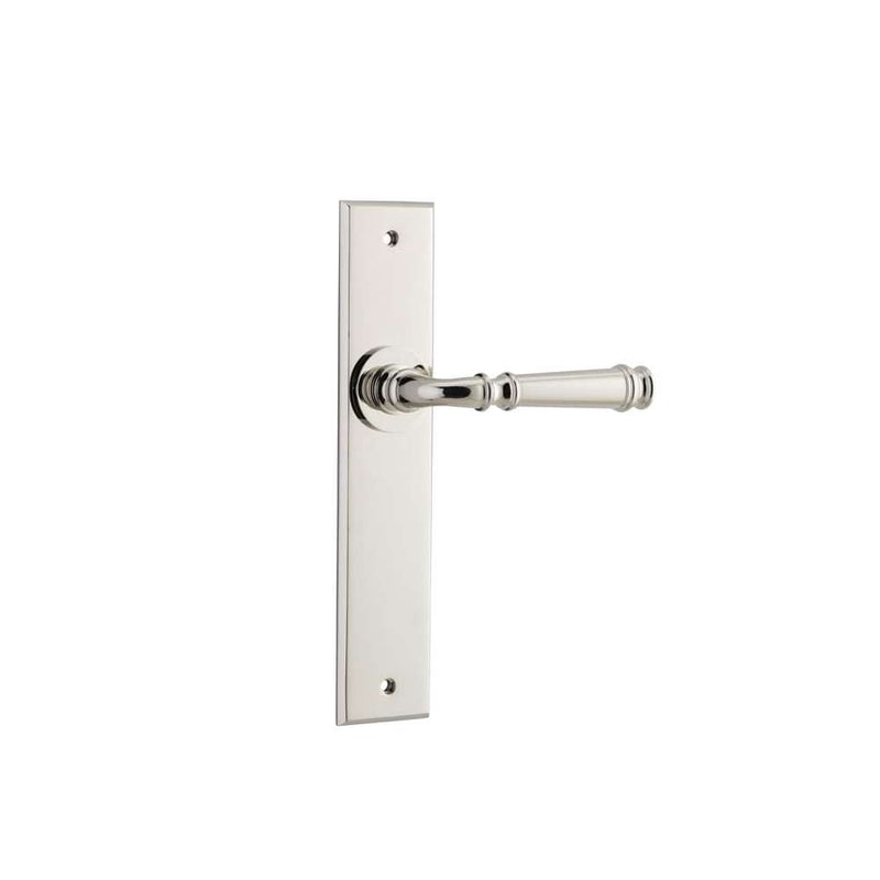 Door Lever Verona Chamfered Latch Polished Nickel