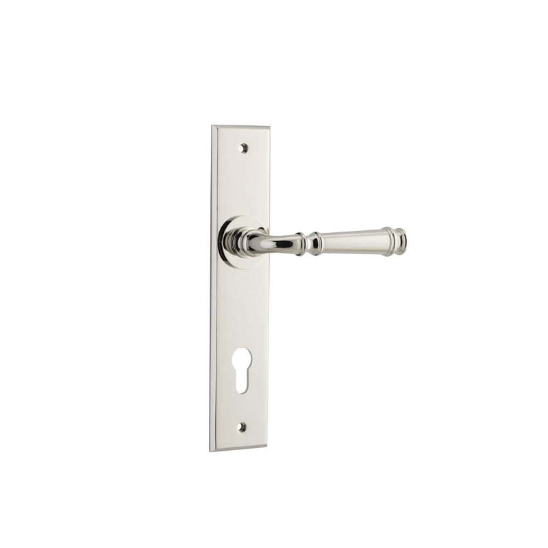 Door Lever Verona Chamfered Euro Polished Nickel