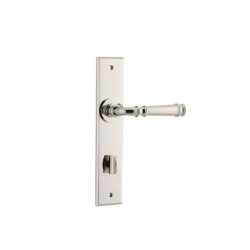 Door Lever Verona Chamfered Privacy Polished Nickel