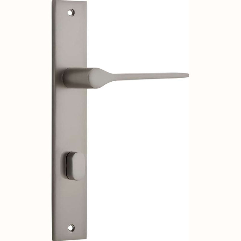 Door Lever Como Rectangular Privacy Satin Nickel