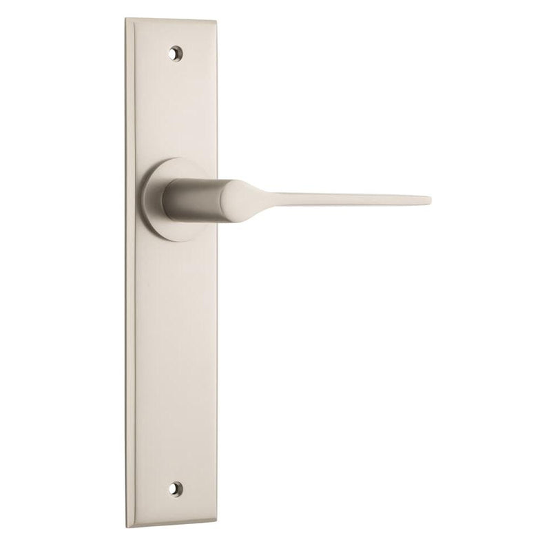Door Lever Como Chamfered Latch Satin Nickel